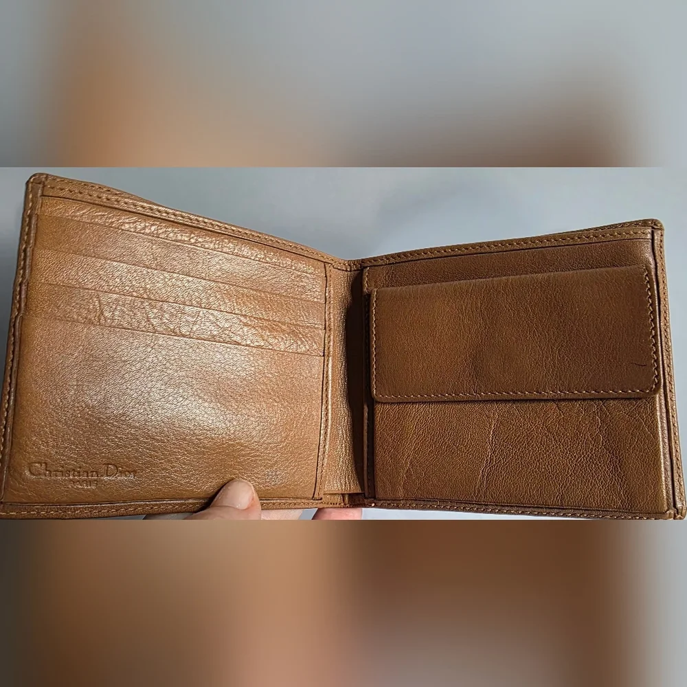 Vintage Christian Dior Honeycomb Monogram Men's Bifold Wallet - Picture 3 of 11